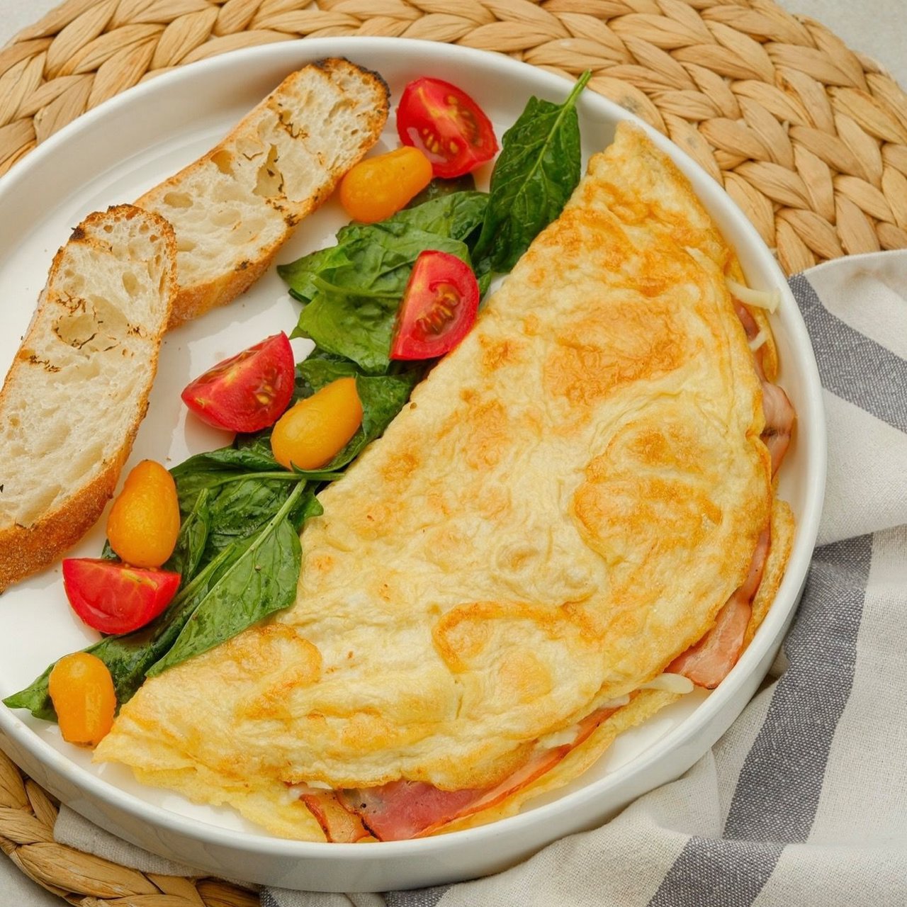 Bacon and cheese omelette