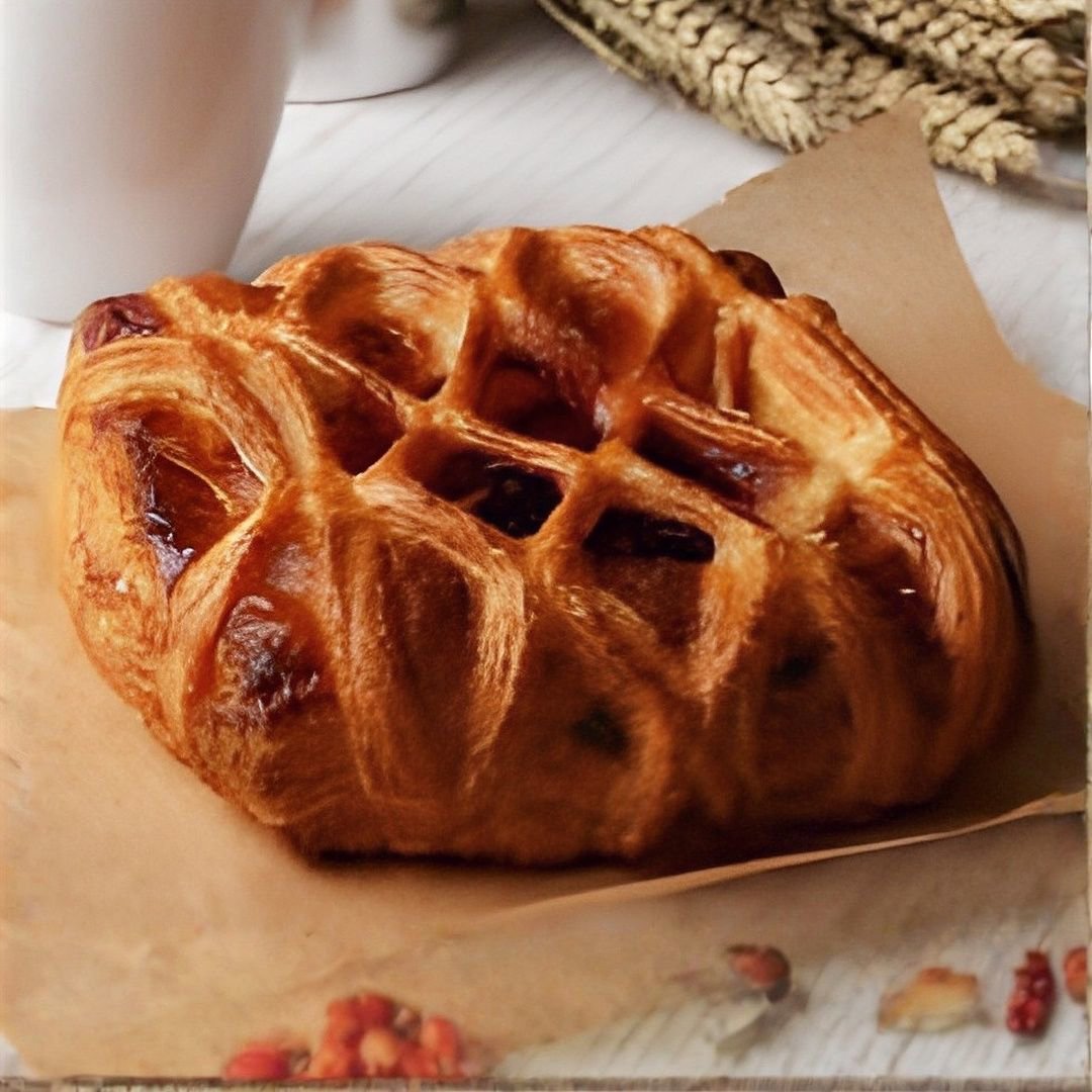 Danish croissant with cherry
