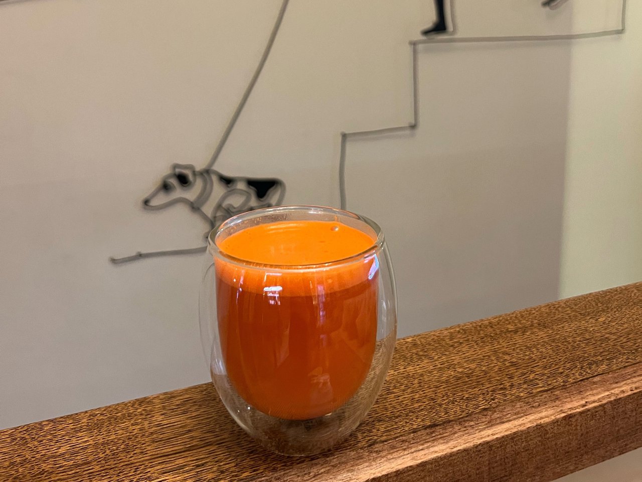 Freshly squeezed carrot and apple juice